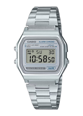 CASIO VINETAGE CLASSIC DIGITAL SILVER DIAL STAINLESS STEEL A158WEA-7D