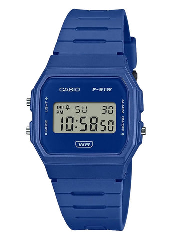 CASIO DIGITAL BLUE RESIN BAND F91WB-2A1