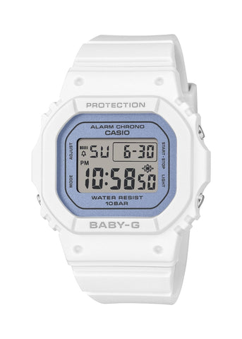 CASIO BABY-G DIGITAL SQUARE SMALL SIZE WHITE BAND BGD565SC-2B