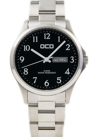 OCD WATCH BLACK DIAL SAPPHIRE GLASS STAINLESS STEEL BRACELET OCD 200.3