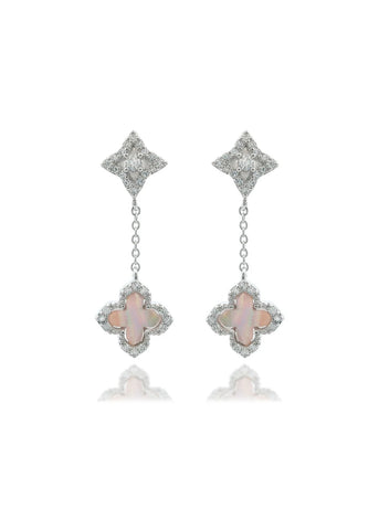 GEORGINI SYDNEY SOIREE FAIRWATER MOP DROP EARRINGS SILVER IE1188W