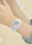 CASIO BABY-G ANALOGUE / DIGITAL FLORAL DIAL WHITE RESIN BAND BGA290FL-7A