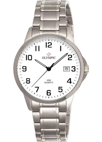 OLYMPIC GENTS 12 FIGURE DIAL TITANIUM CASE & BRACELET 26039