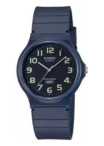 CASIO ANALOGUE 12 FIGURE BLACK DIAL BLUE RESIN BAND MQ24UC-2B