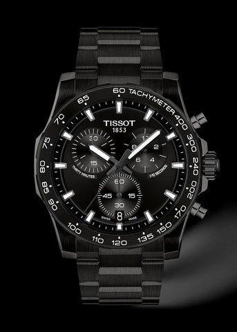 TISSOT SWISS SUPERSPORT CHRONOGRAPH BLACK DIAL BLACK BRACELE T125-417-33-051-00