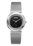 DKNY EVENING CRYSTAL SET BLACK DIAL STAINLESS STEEL MESH DK1L082M0025