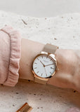 OBAKU FELT LILLE ROSE GOLD MESH BRACELET WHITE DIAL V273LDVWMV