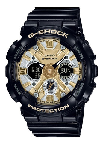 CASIO G-SHOCK DUO MID SIZE GOLD METALIC BLACK SHINE RESIN GMAS120GB-1A