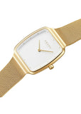 OBAKU TERN LILLE GOLD MESH BRACELET SILVER DIAL V267LXGIMG