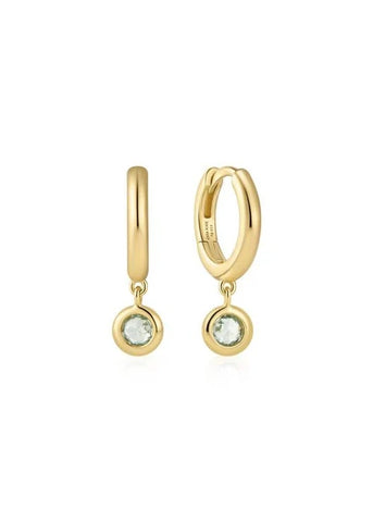 ANIA HAIE RIPPLE JOY GOLD MINT GREEN HUGGIE HOOP EARRINGS E073-04G
