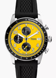 FOSSIL SPORT TOURE YELLOW DIAL CHRONOGRAPH BLACK SILICON FS6044