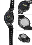 CASIO G-SHOCK CARBON CORE GUARD DUO SLIM RAINBOW BLACK SHINE GA2100RGB-1A