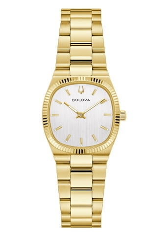 BULOVA LAIDES CLASSIC MINI SEVILLE SILVER DIAL GOLD BRACELET 97L189