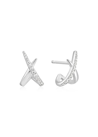 ANIA HAIE HEART HUNTER KISS POLISHED PAVE STUD EARRINGS E057-03H