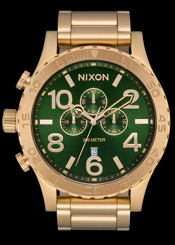 NIXON 51-30 CHRONO GOLD / GREEN DIAL A1389 1919-00