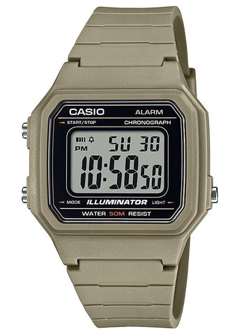 CASIO DIGITAL BEIGE RESIN BAND W217H-5A