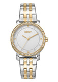 DKNY ASTORIA GLITZ CRYSTAL SET SILVER DIAL TWO-TONE BRACELET DK1L065M0065