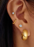 ANIA HAIE LUNA GAZE SMALL PAVE DISC GOLD STUD EARRINGS E075-02G