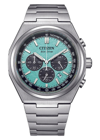 CITIZEN ECO-DRIVE ZENSHIN CHRONOGRAPH TITANIUM GREEN DIAL CA4610-85M