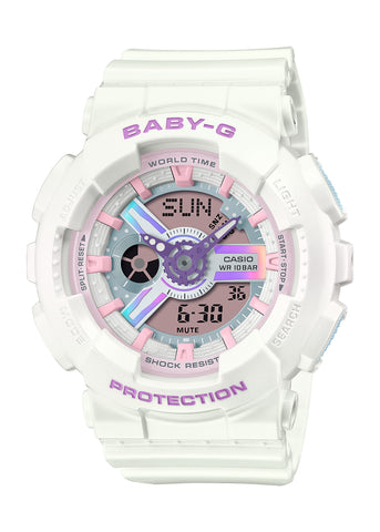 CASIO BABY-G ANALOGUE / DIGITAL HOLOGRAPHIC DIAL PEARL RESIN BA110FH-7A