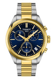 TISSOT SWISS PR100 CHRONOGRAPH T-CLASSIC BLUE DIAL TWO-TONE T150-417-22-041-00