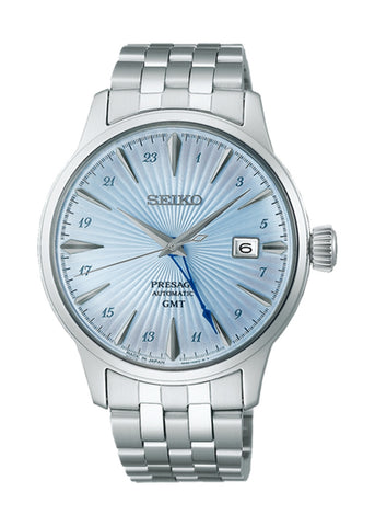 SEIKO PRESAGE COCKTAIL TIME G.M.T BLUE DIAL STAINLESS STEEL SSK037J