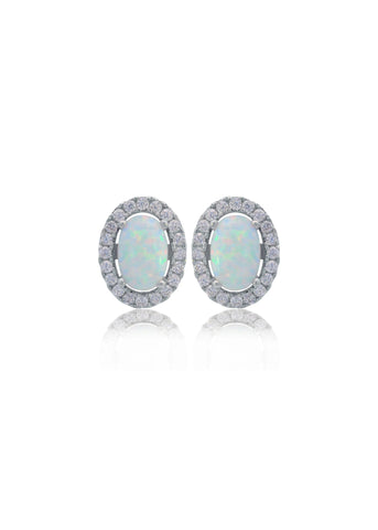 GEORGINI OPAL GLOW CREATED OPAL CZ SILVER STUD EARRINGS IE1184W