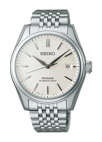 SEIKO PRESAGE AUTOMATIC OFF WHITE TEXTURE DIAL STAINLESS SPB463J