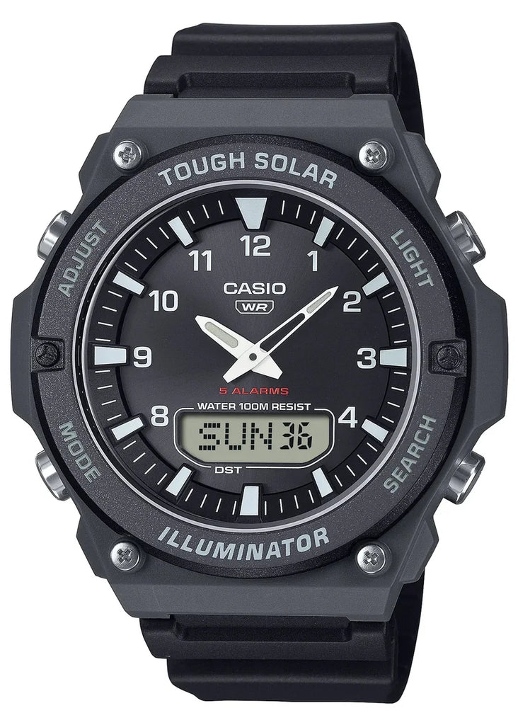 Casio Solar Module AQS820W-1A CASIO ANALOGUE / DIGITAL TOUGH SOLAR ILLUMINATOR LIGHT BLACK ...