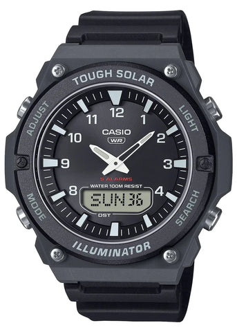 CASIO ANALOGUE / DIGITAL TOUGH SOLAR ILLUMINATOR LIGHT BLACK AQS820W-1A