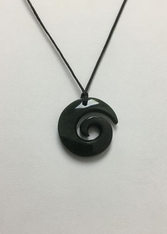 NZ GREENSTONE KORU SPIRAL 34MM BD207 34MM