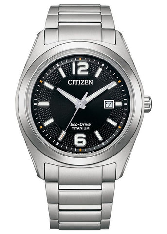 CITIZEN ECO-DRIVE TITANIUM CASE & BRACELET BLACK DIAL AW1641-81E