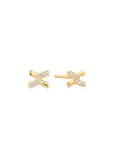 ANIA HAIE DUSK DIVAS GOLD CROSS CZ STUD EARRINGS E061-01G