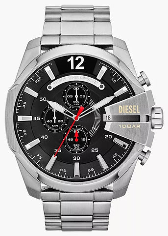 DIESEL MEGA CHIEF CHRONOGRAPH BLACK DIAL STAINLESS BRACELET DZ4308