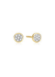 ANIA HAIE LUNA GAZE SMALL PAVE DISC GOLD STUD EARRINGS E075-02G