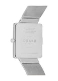 OBAKU KVADRAT-STAINLESS STEEL MESH BRACELET WHITE DIAL V236LXCIMC