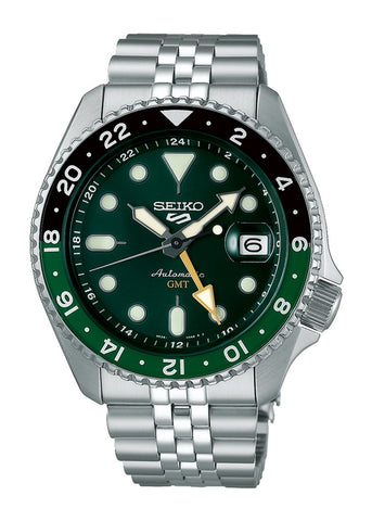 SEIKO 5 SPORTS AUTOMATIC G.M.T BI-COLOUR GREEN STAINLESS SSK035K