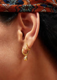 ANIA HAIE TIDE ECHO MODERN BEZEL SET HUGGIE HOOP EARRINGS E072-02G