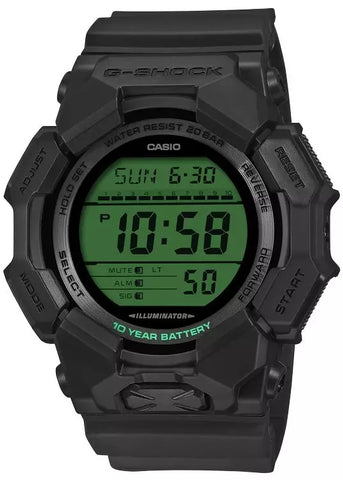 CASIO G-SHOCK RUGGED DIGITAL BLACK RESIN BAND GD010BEG-1D