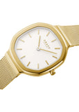 OBAKU OKTANT LILLE-GOLD MESH BRACELET WHITE DIAL V253LXGWMG