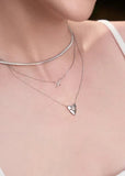 ANIA HAIE HEART HUNTER SILVER KISS PAVE SILVER NECKLACE N057-02H