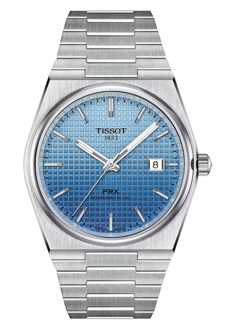 TISSOT SWISS T CLASSIC PRX POWERMATIC 80 ICE BLUE TONE DIAL T137-407-11-351-01