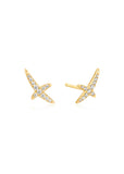 ANIA HAIE HEART HUNTER GOLD KISS PAVE STUD EARRINGS E057-02G