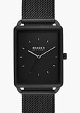 SKAGEN HAGEN RECTANGULAR SHAPE BLACK DIAL BLACK MESH SKW6928