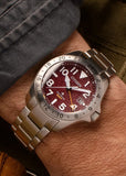 CITIZEN GENTS ECO-DRIVE PROMASTER LAND G.M.T RED DIAL BJ7150-50W