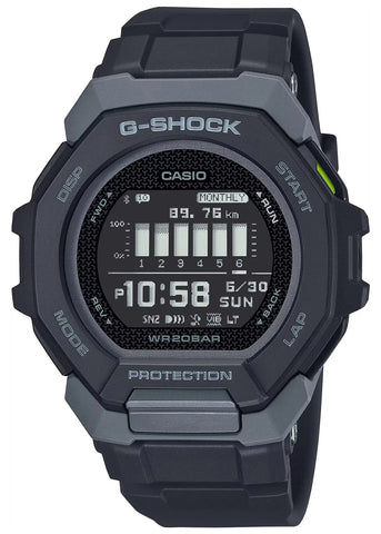 CASIO G-SHOCK G-SQUAD DIGITAL BLACK RESIN BAND GBD300-1D