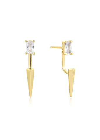 ANIA HAIE PUNK GOLD CZ POINT EAR JACKET EARRINGS E053-06G