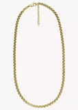 FOSSIL JEWELLERY ALL STACKED UP BOX LINK GOLD CHAIN NECKLACE JF04575710