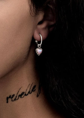 STOLEN GIRLFRIENDS CLUB LOVE ANCHOR PINK OPAL EARRINGS JWL20245-PO