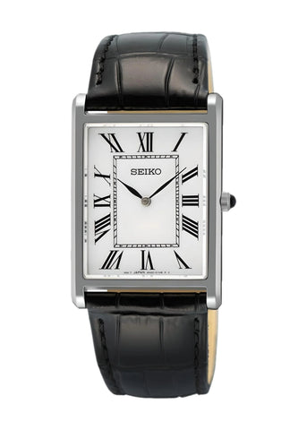 SEIKO CONCEPTUAL RECTANGULAR SHAPE BLACK LEATHER BAND SWR103P